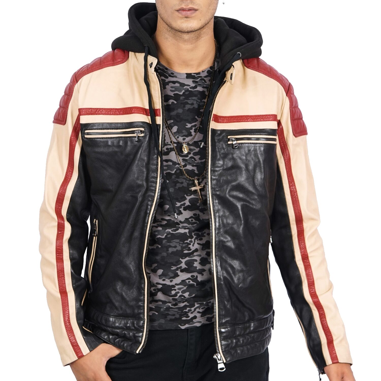 Voyganics leather biker jacket